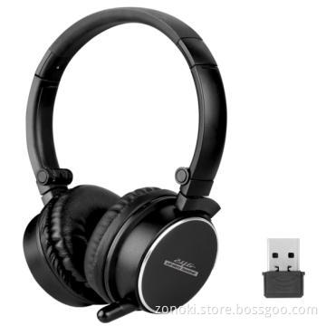 2.4G wireless headphone use mini usb adaptor connect with PC
